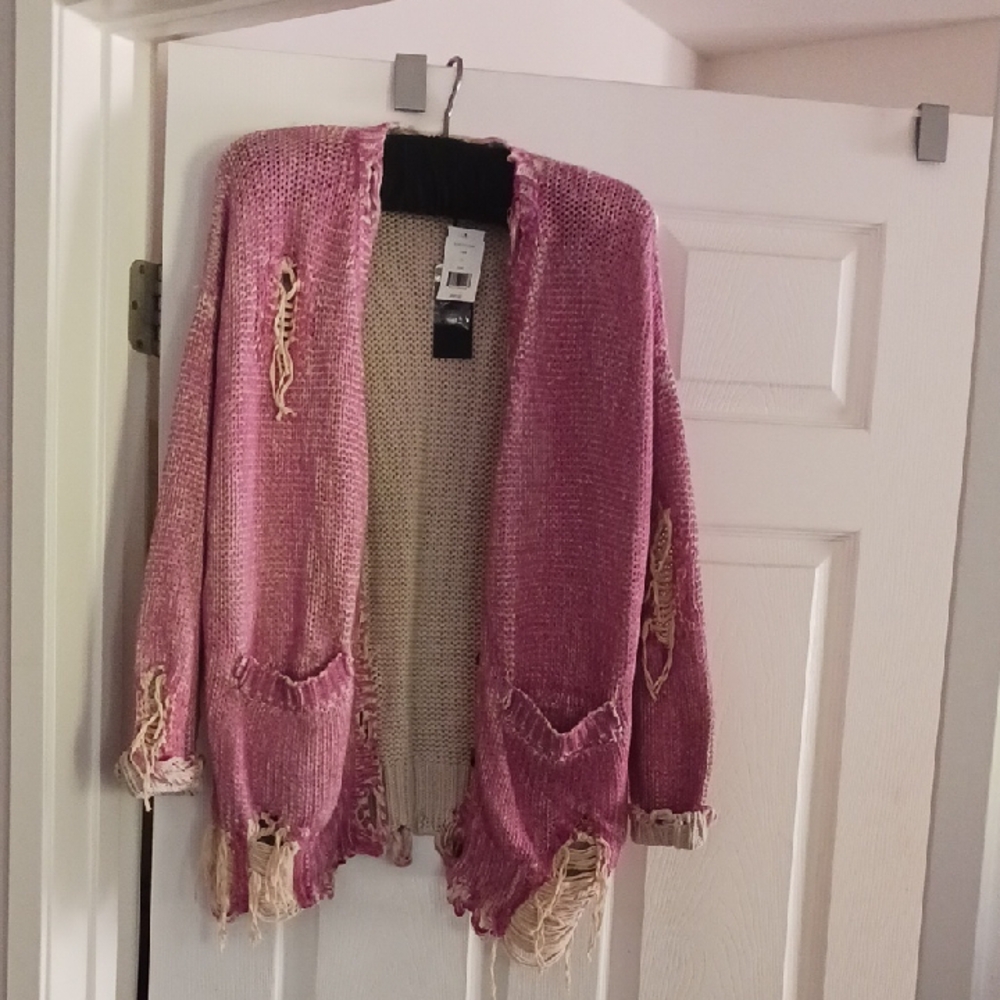 Distressed Pink Cardigan